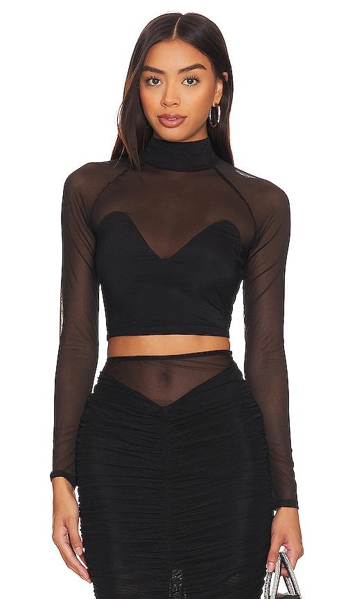 fleur du mal mesh top in black. - size s (also in xs)