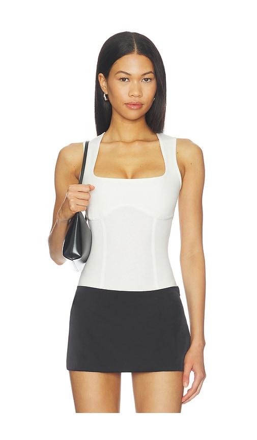 fleur du mal organic cotton scoop neck bodysuit in ivory. - size l (also in m, s, xs)