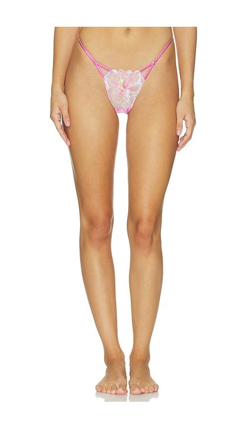 fleur du mal sequin hibiscus g-string in pink. - size 1 (also in 2, 3, 4, 5)