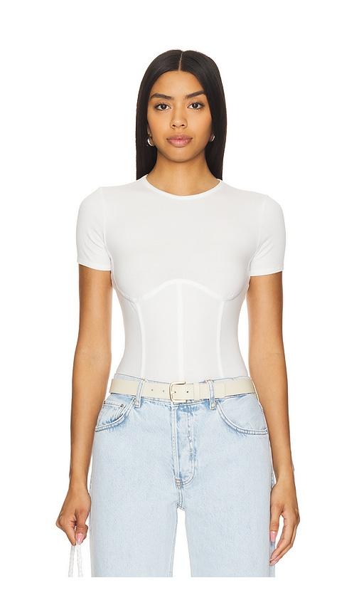 fleur du mal t-shirt bodysuit in white. - size l (also in s, xs)