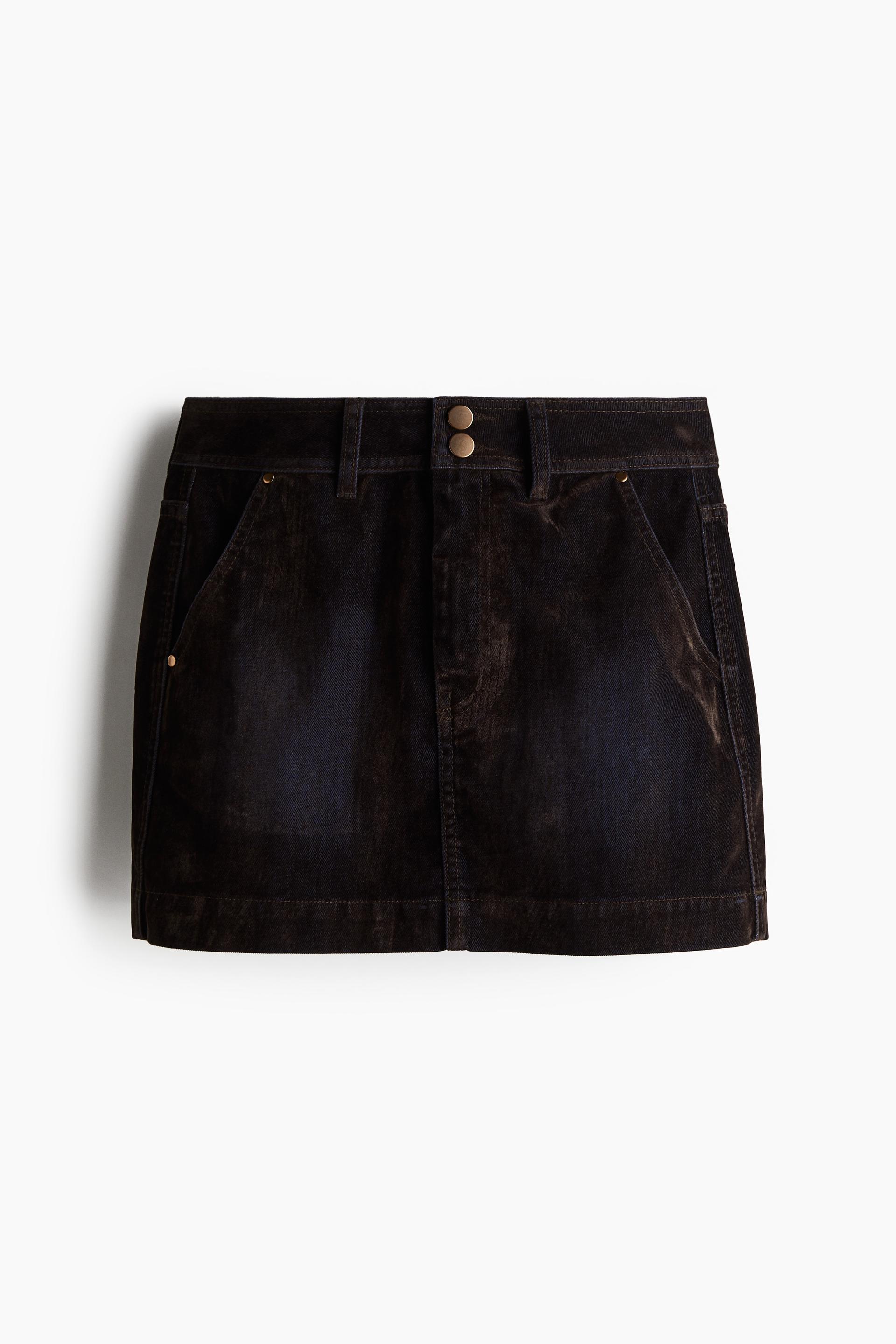 flocked denim skirt