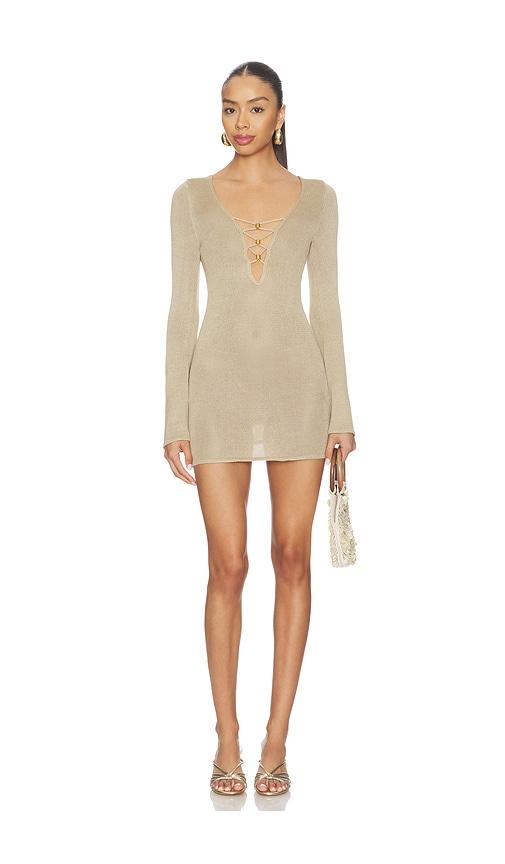 flook the label farrah mini dress in cream. - size l (also in m, s)