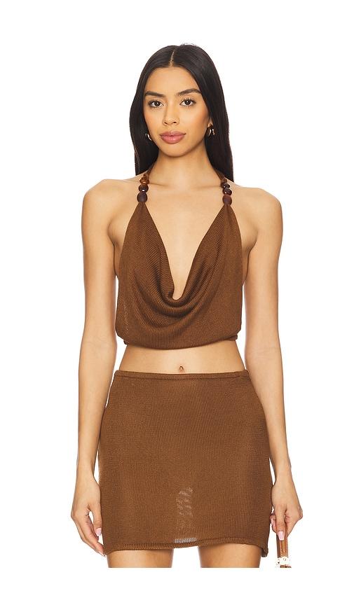 flook the label jayla top in brown. - size l (also in m)