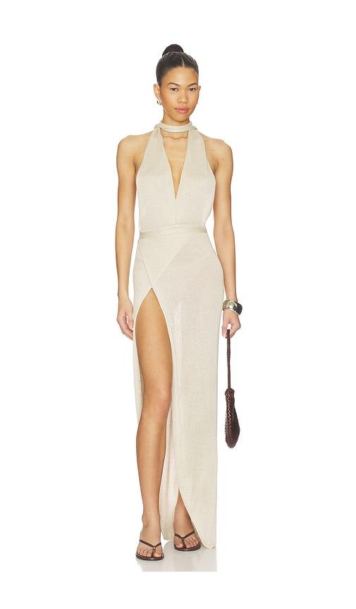 flook the label nayara dress in neutral. - size m (also in s, xs)