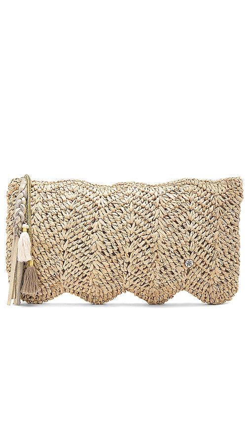 florabella avon clutch in brown.