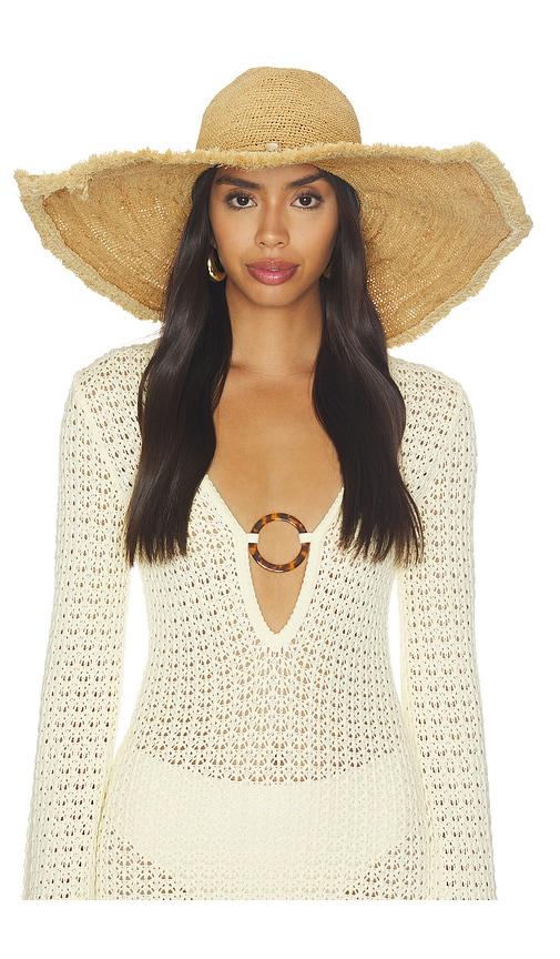 florabella beverly crochet raffia sunhat in neutral.