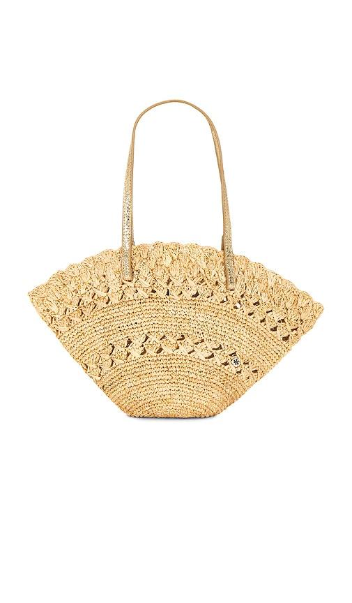 florabella salerno small tote in neutral.