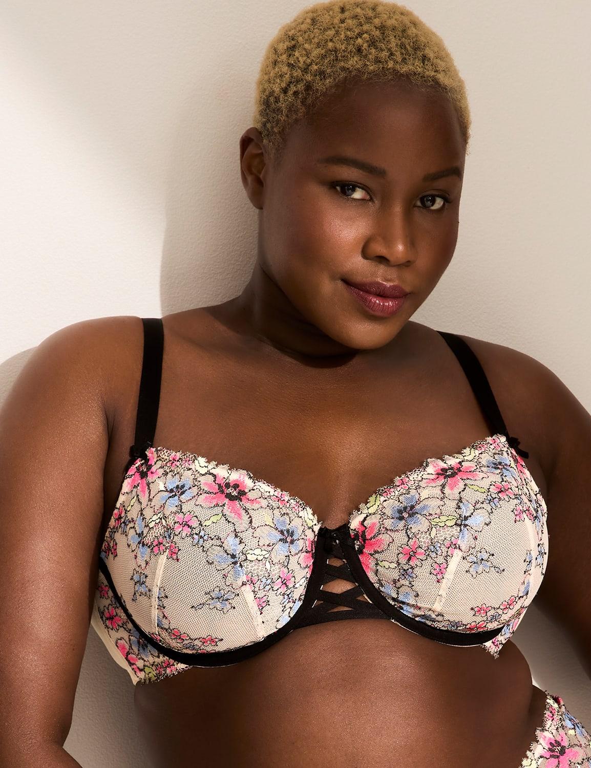 floral lace unlined balconette bra