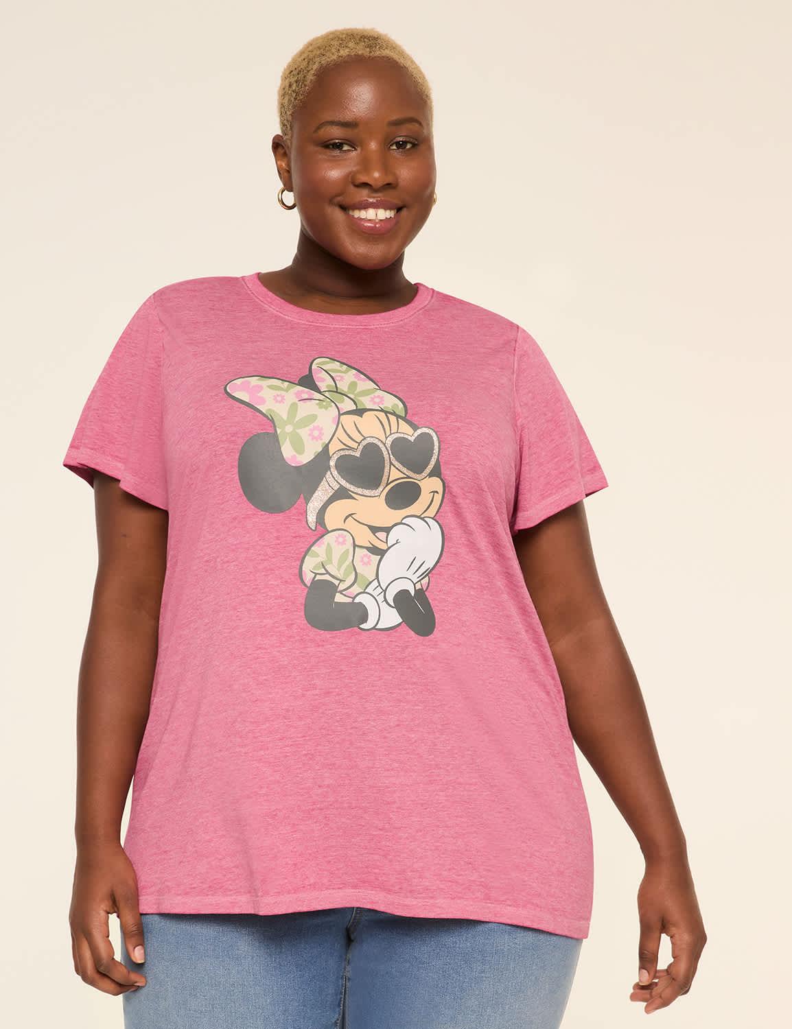 floral minnie bow graphic tee