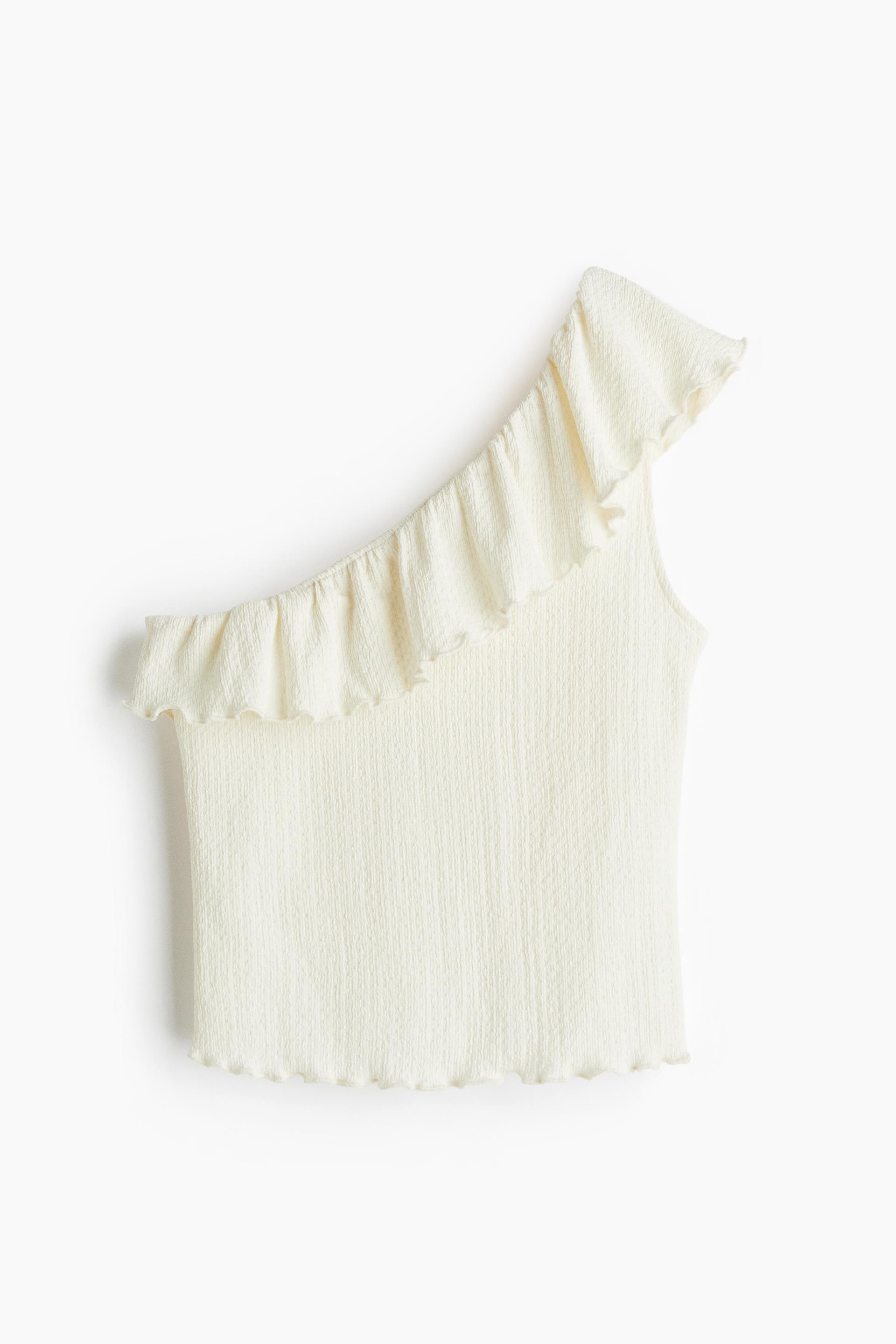 flounced one-shoulder top