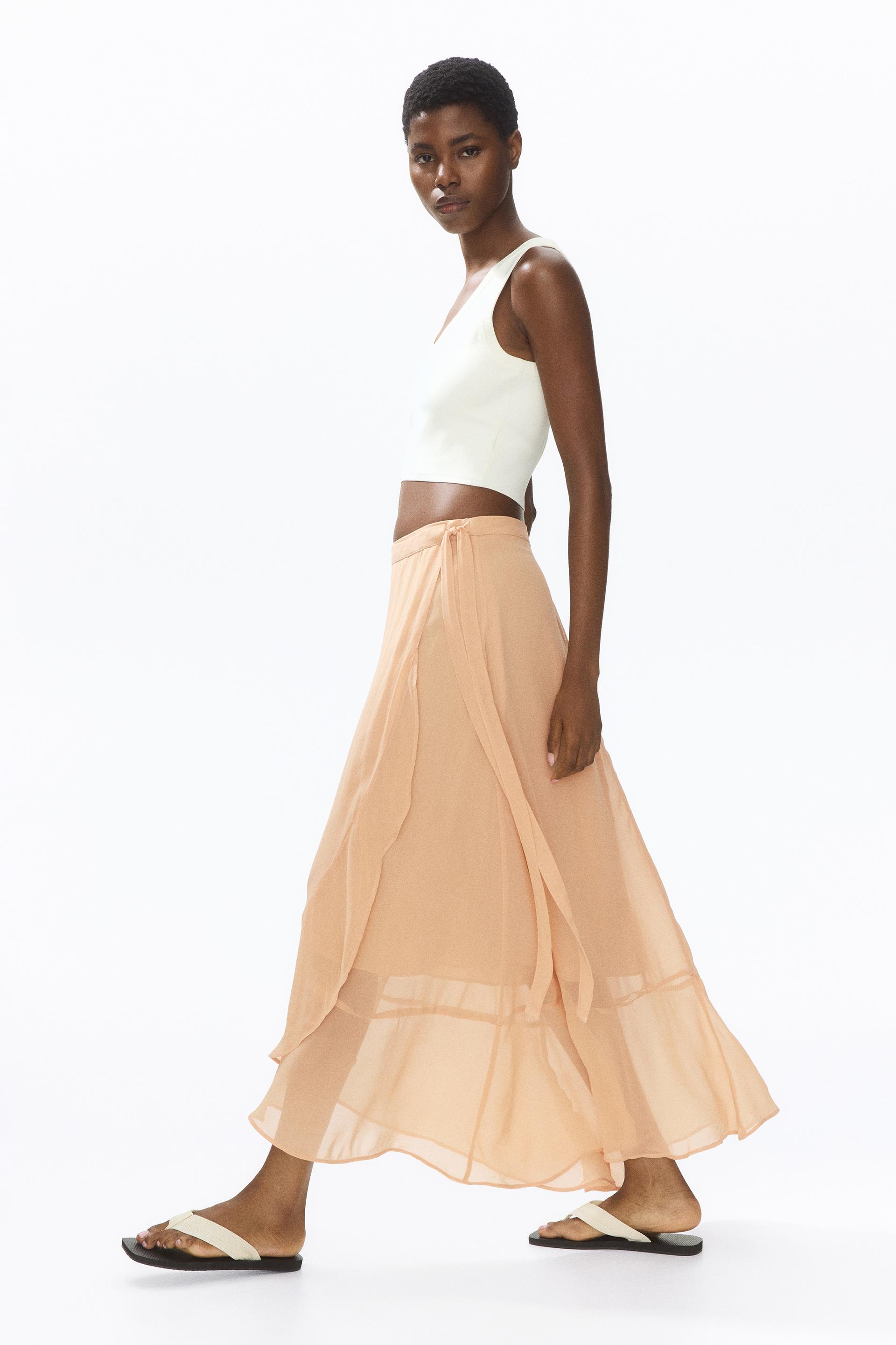 flounced wrap skirt