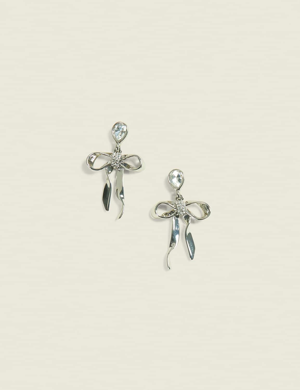 flowy bow drop earrings