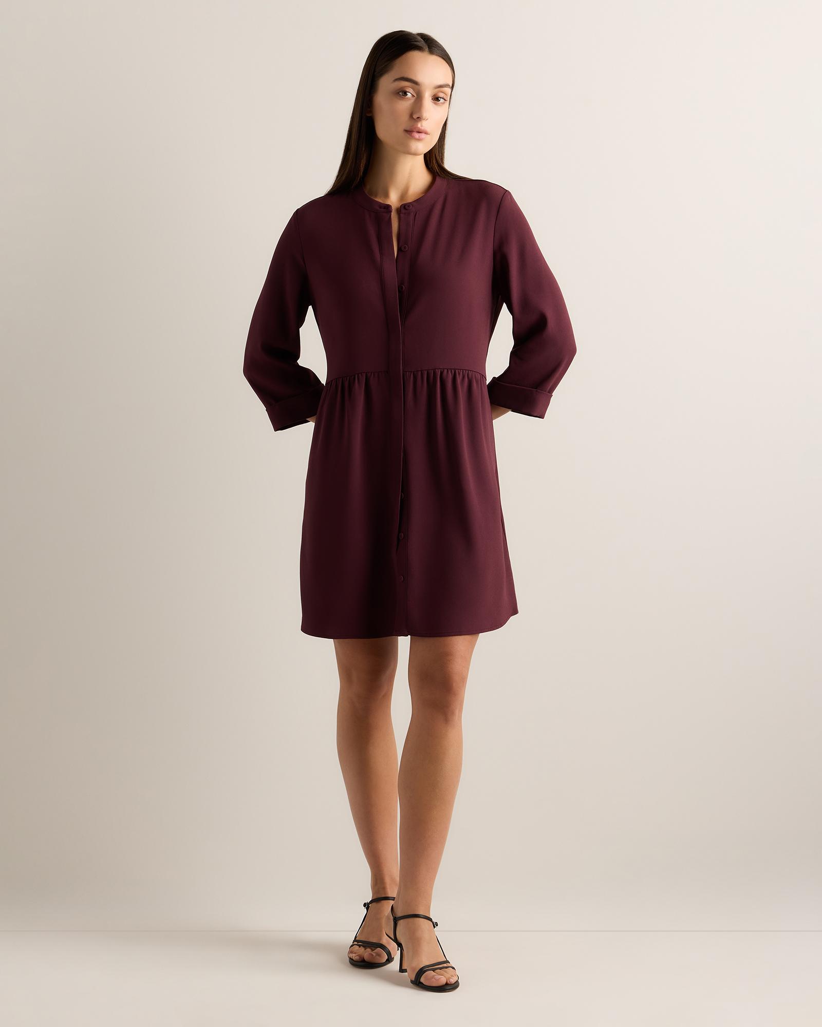 fluid crepe shirt dress