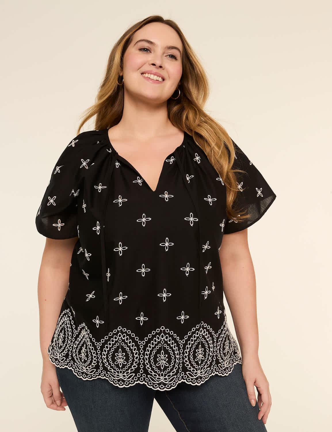 flutter-sleeve swing blouse