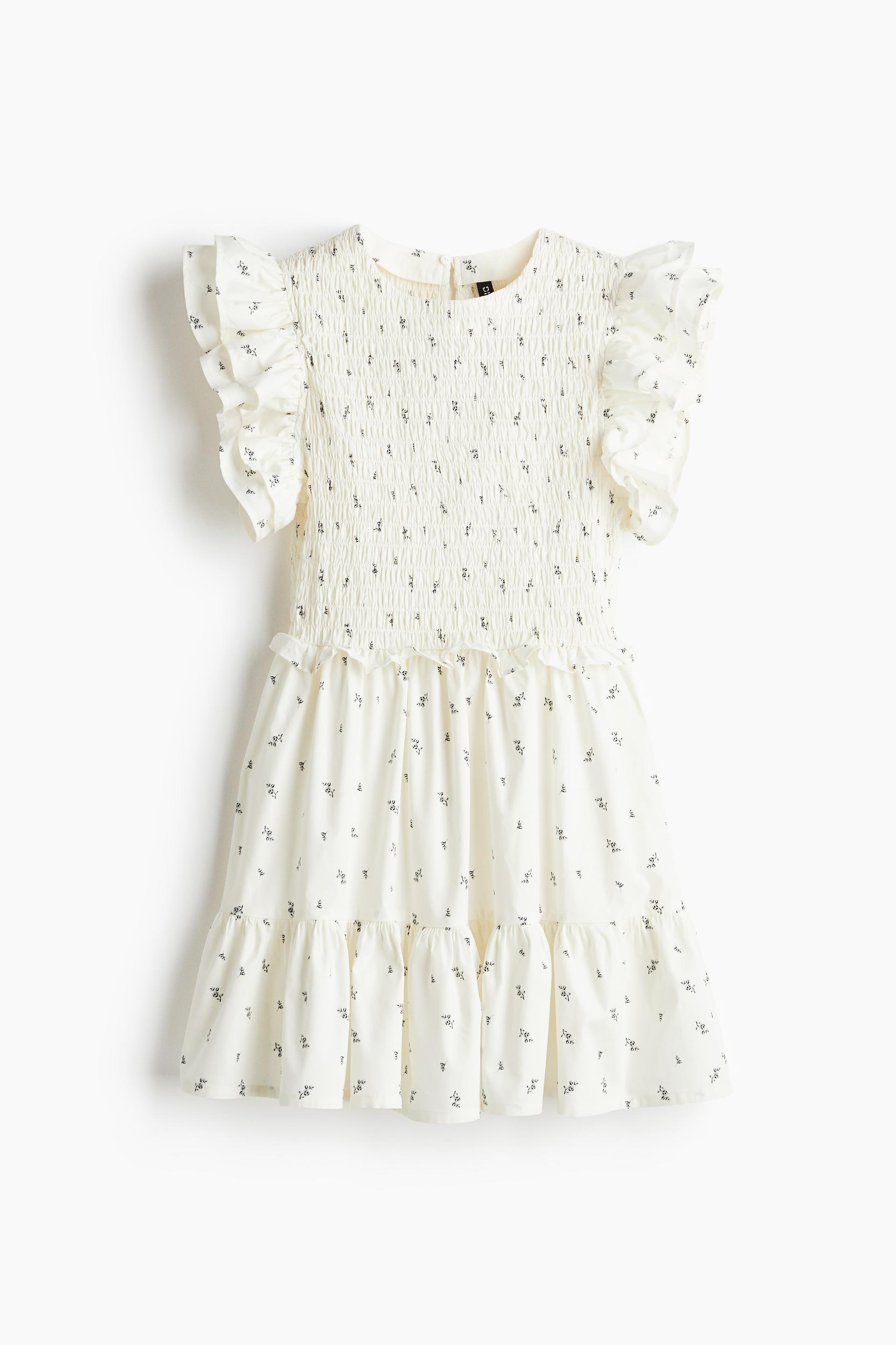 flutter-sleeved poplin dress