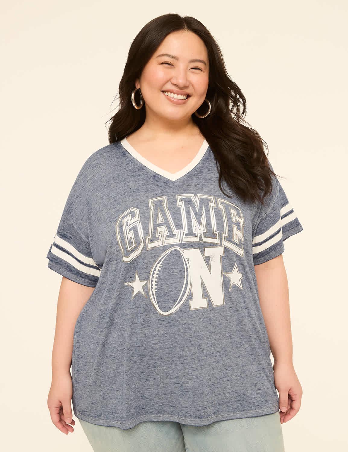 foiled game on graphic tee