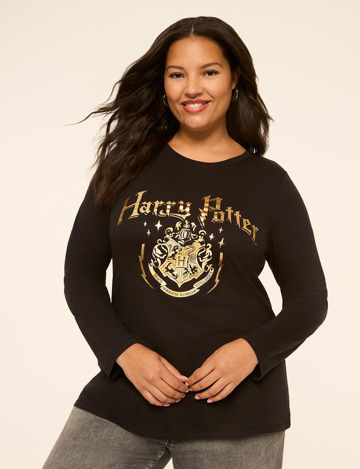 foiled harry potter long-sleeve graphic tee