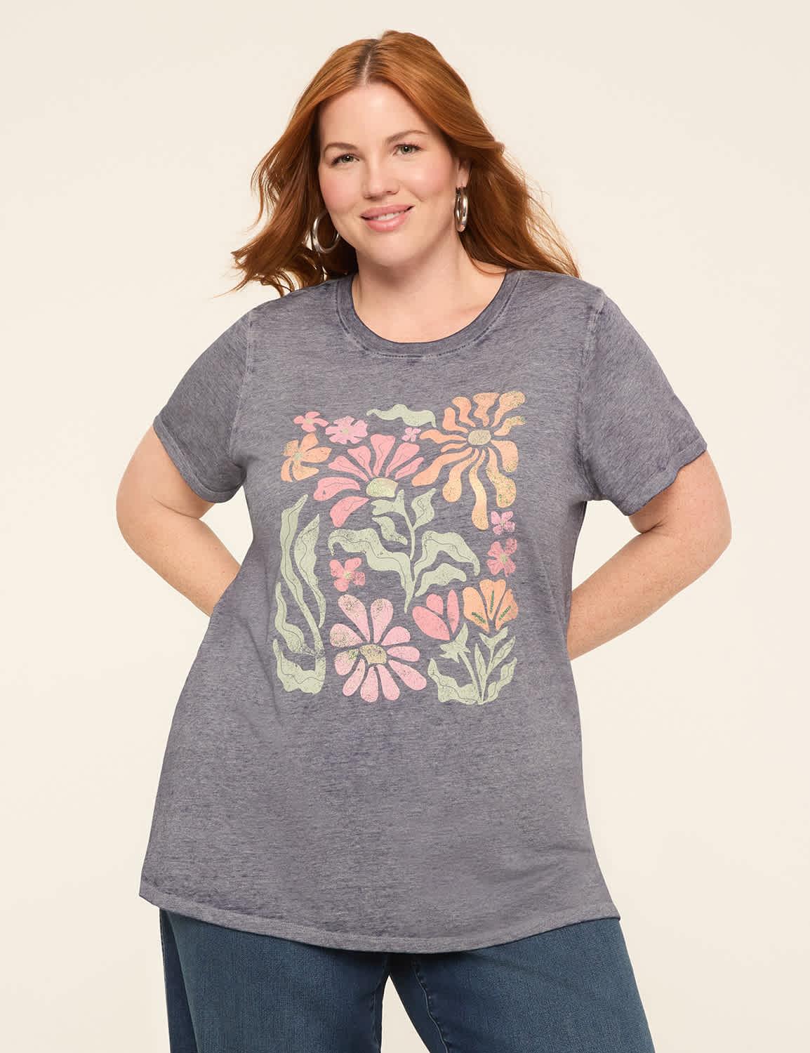folkloric floral graphic tee