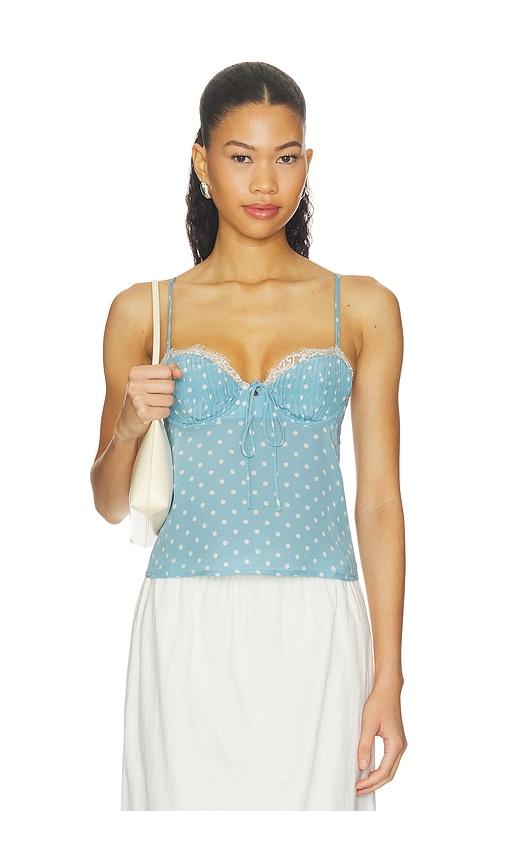 for love & lemons babette camisole top in blue. - size l (also in m, s, xl, xs)