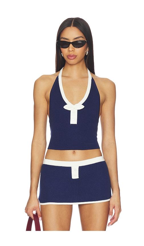 for love & lemons caroline top in navy. - size l (also in m, s, xl)