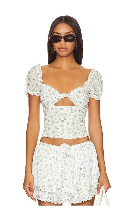 for love & lemons chateau top in cream. - size l (also in m, s, xs)