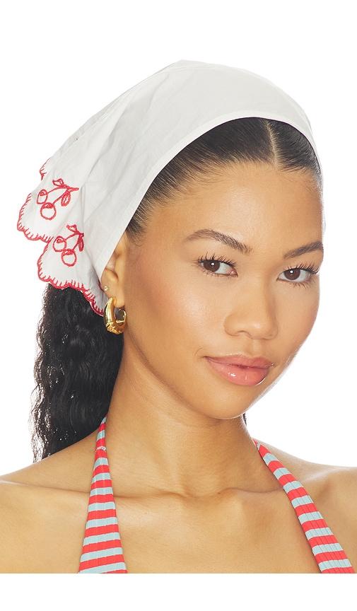for love & lemons isla headpiece in white.