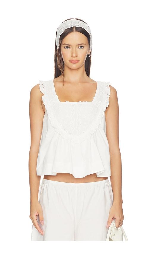 for love & lemons laura eyelet top in white. - size l (also in m, s, xs)