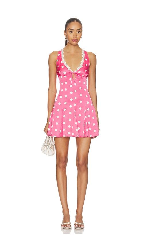 for love & lemons lillian mini dress in pink. - size l (also in xs, s, m, xl)