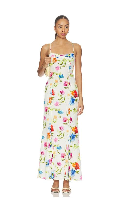 for love & lemons tropical bloom maxi dress in white. - size l (also in xs, s, m, xl)