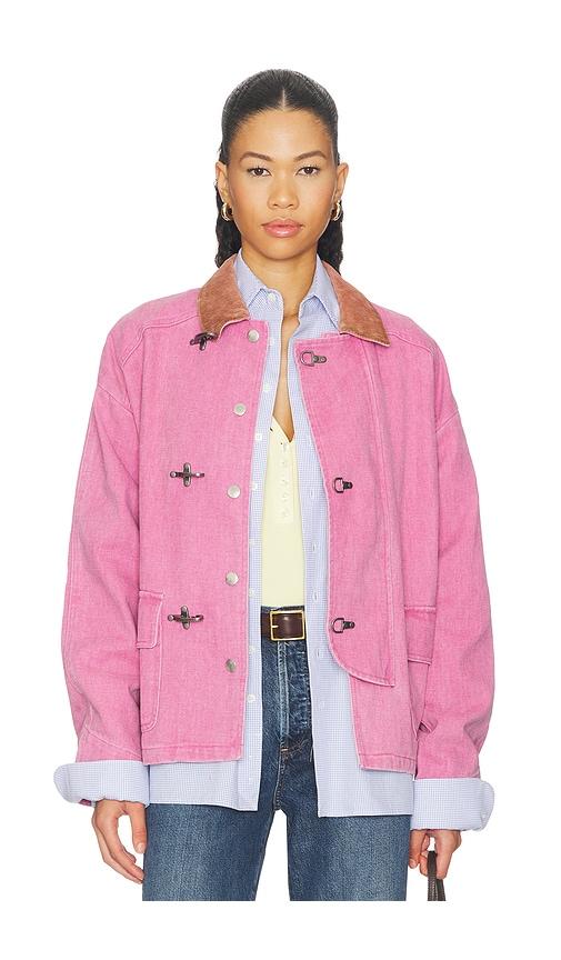 found fireman clasp cotton twill jacket in blush. - size l (also in m)