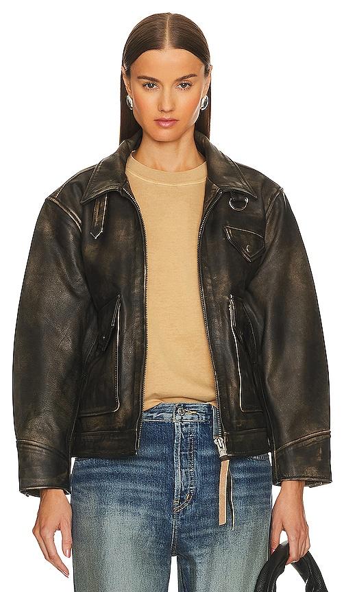 found leather pocket jacket in black. - size m (also in xs)