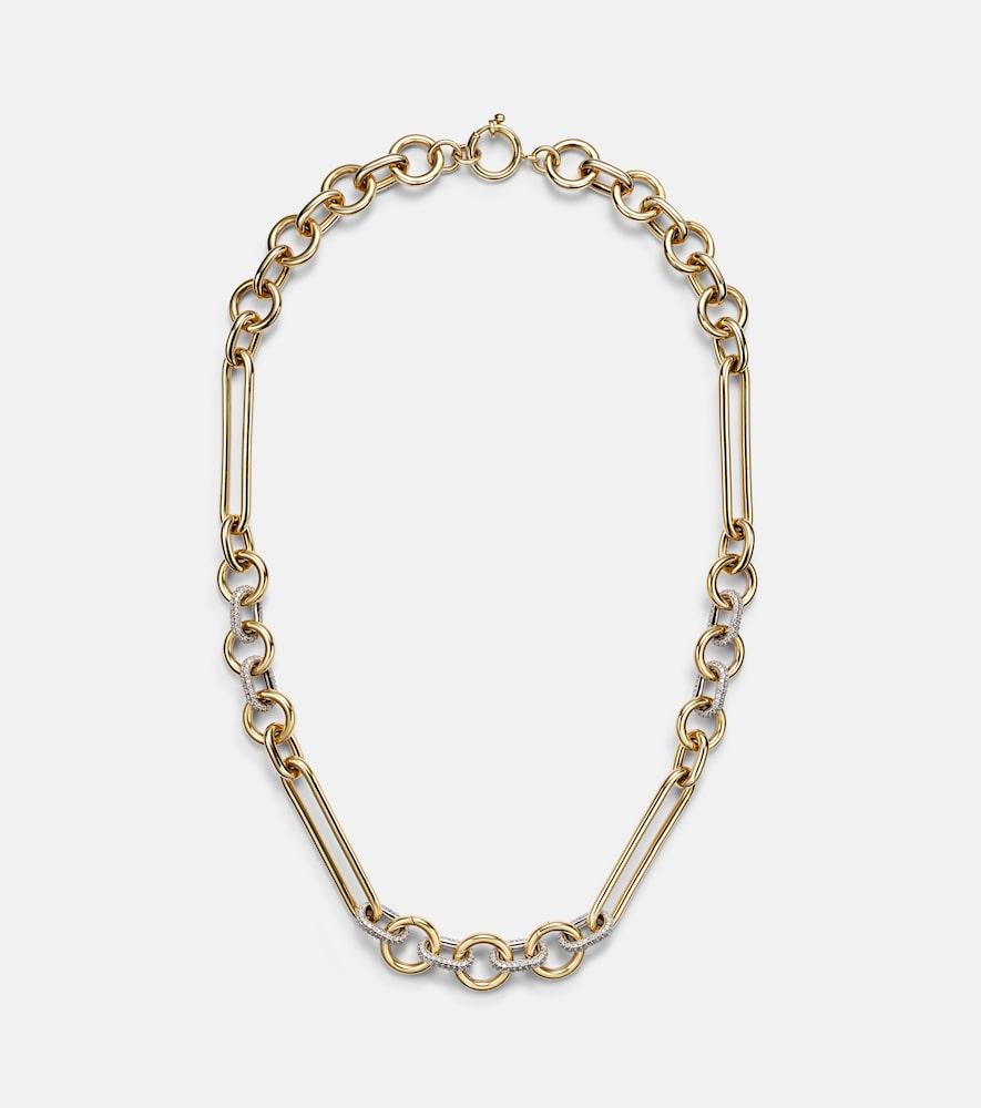 foundrae 18kt gold chain necklace with diamonds