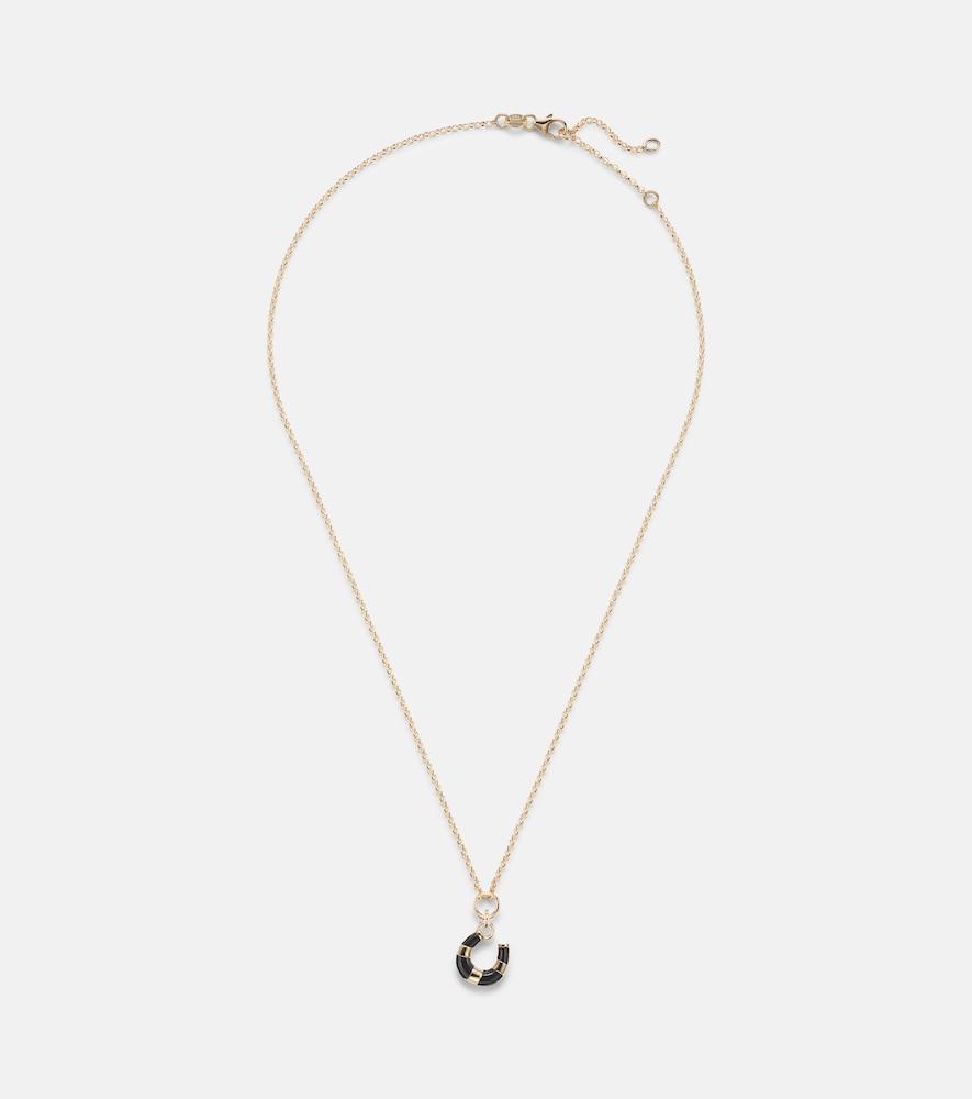 foundrae 18kt gold necklace with onyx