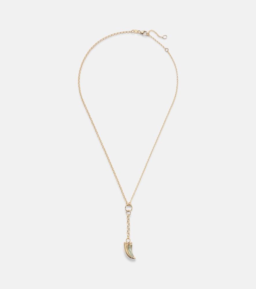 foundrae 18kt gold necklace with prasiolite