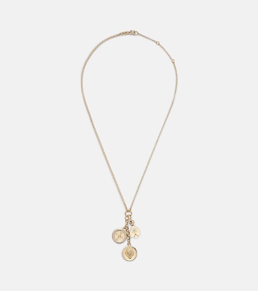 foundrae 18kt gold pendant necklace with diamonds