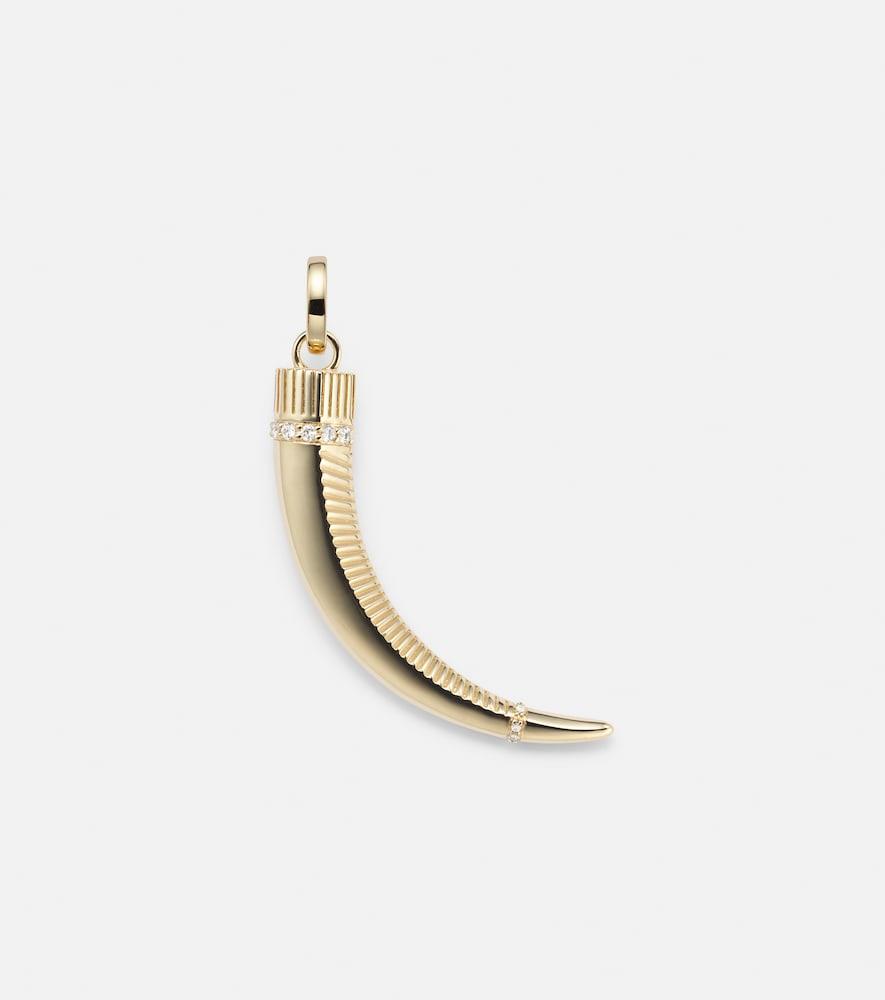 foundrae 18kt gold pendant with diamonds