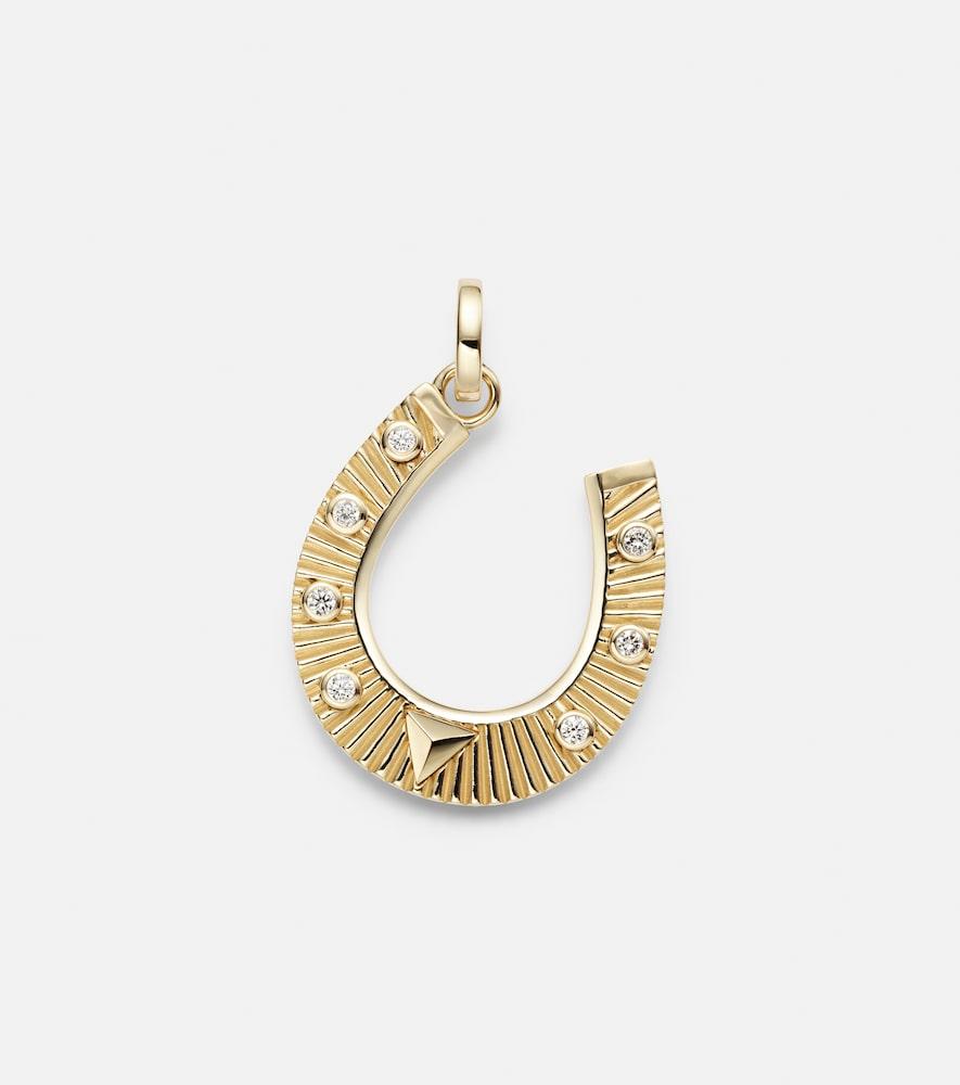 foundrae 18kt gold pendant with diamonds