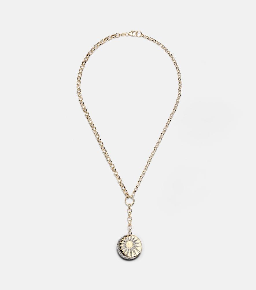foundrae balance 18kt gold chain necklace with diamonds