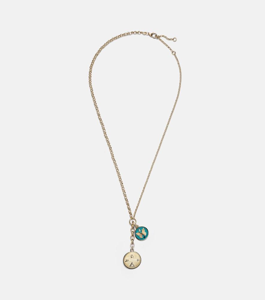 foundrae dream & reverie 18kt gold charm necklace with diamonds