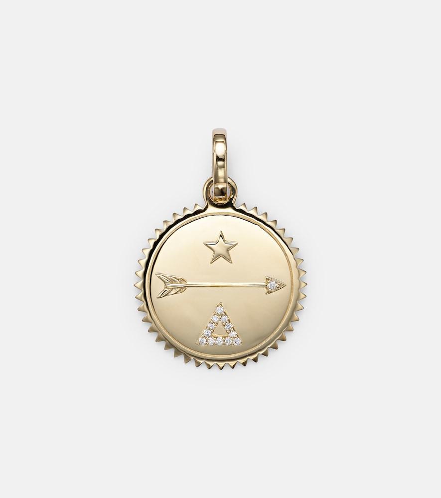 foundrae dream medium 18kt gold pendant with diamonds