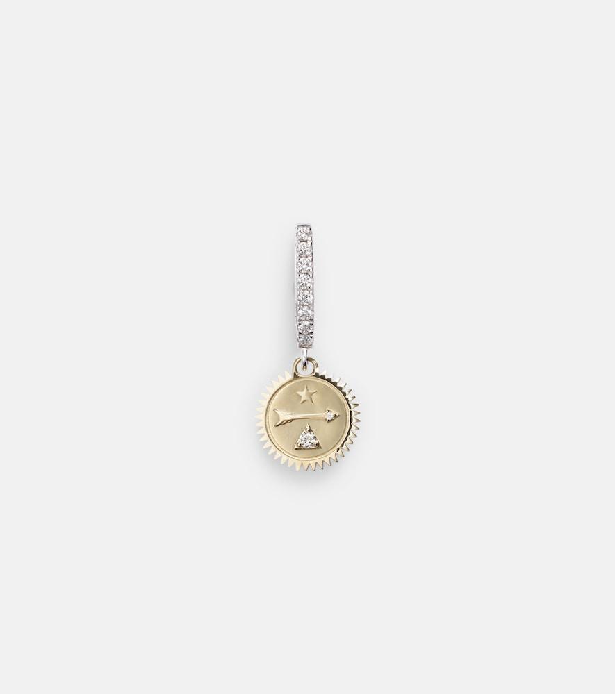 foundrae dream mini 18kt yellow and white gold single earring with diamonds