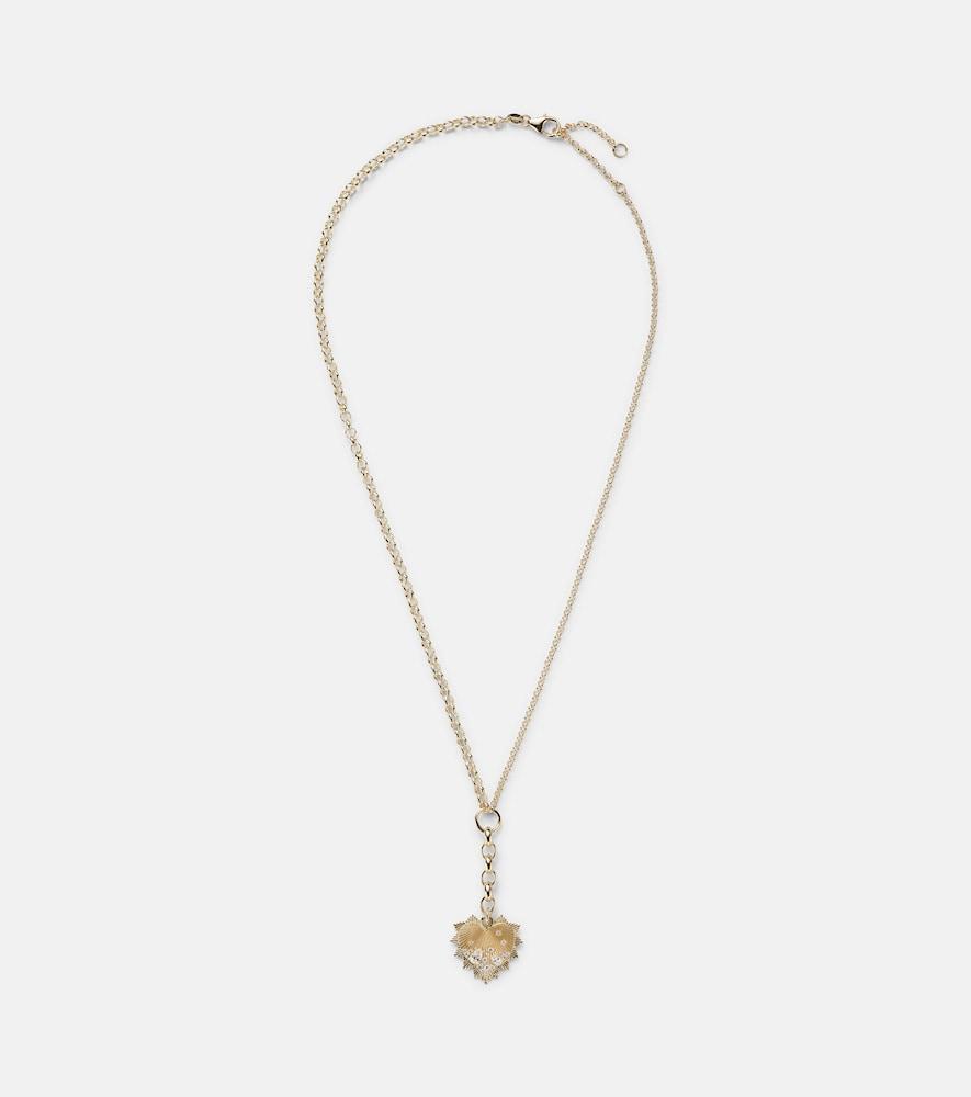 foundrae heart medium 18kt gold chain necklace with diamonds
