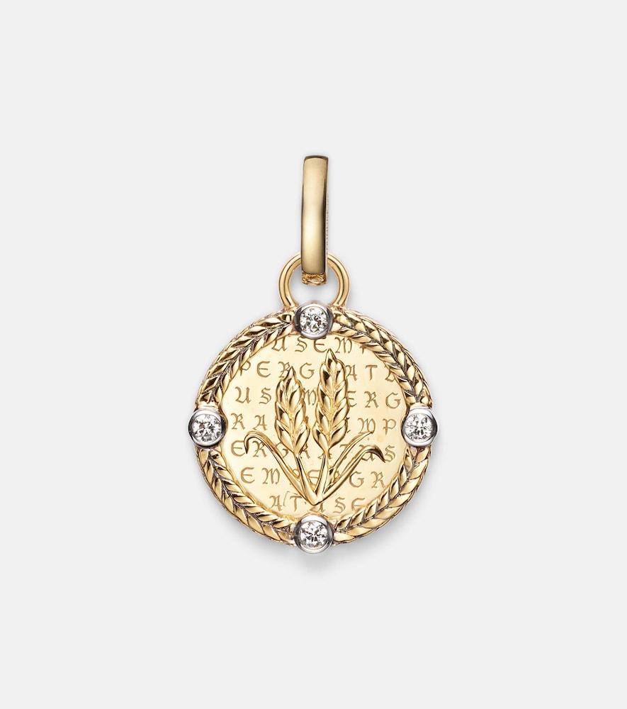 foundrae infinite gratitude 18kt gold pendant necklace with diamonds
