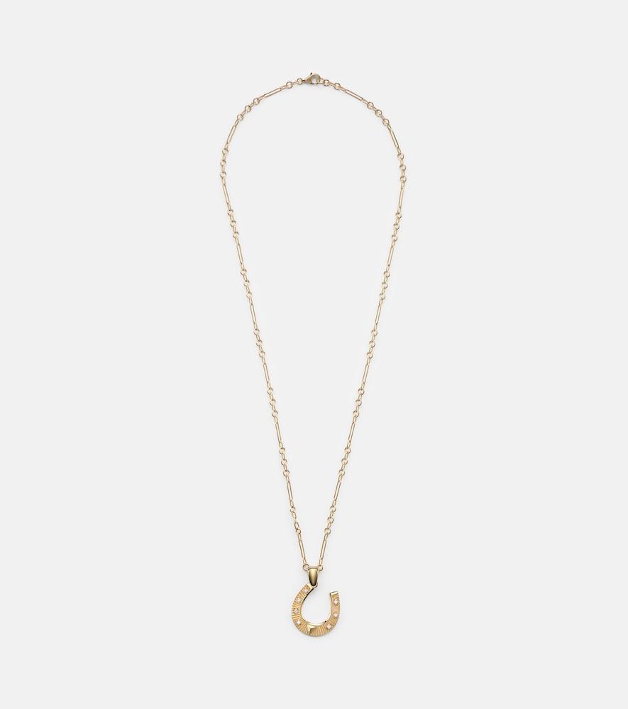 foundrae protection 18kt gold pendant necklace with diamonds