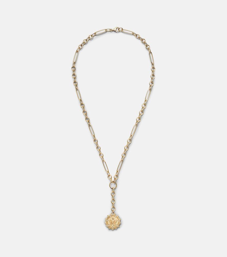 foundrae reverie small 18kt gold pendant necklace with diamonds