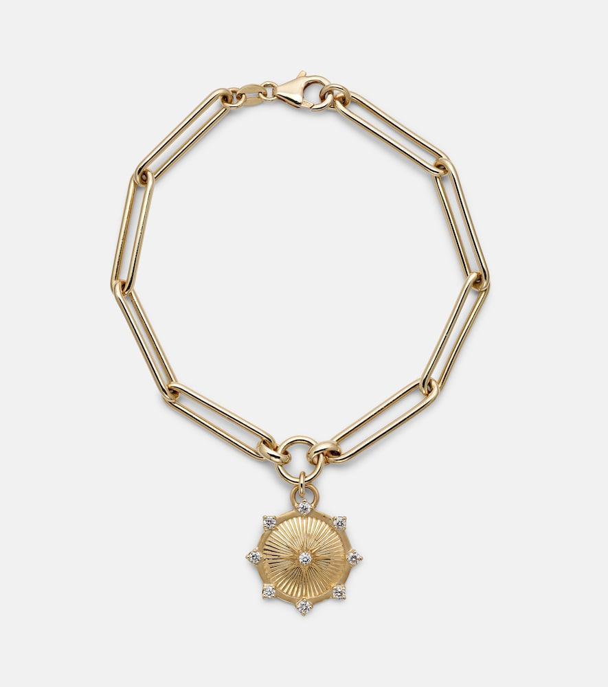 foundrae spark love 18kt gold chain bracelet with diamonds