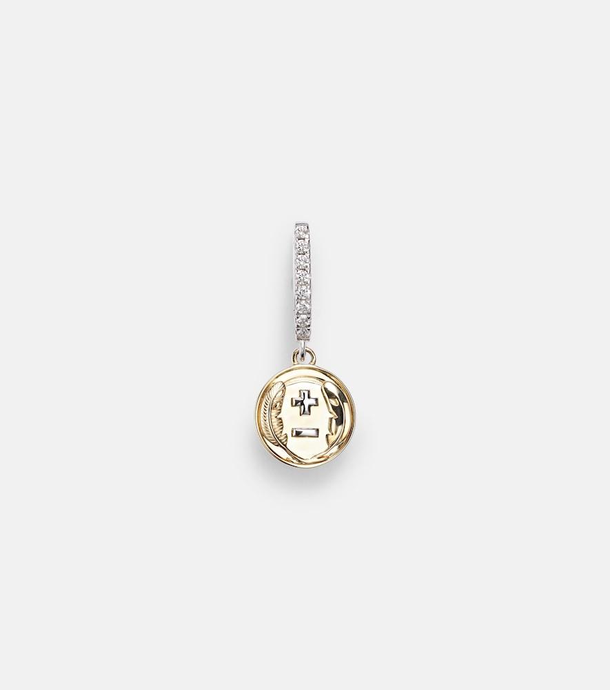 foundrae vivacity mini 18kt gold single earring with diamonds