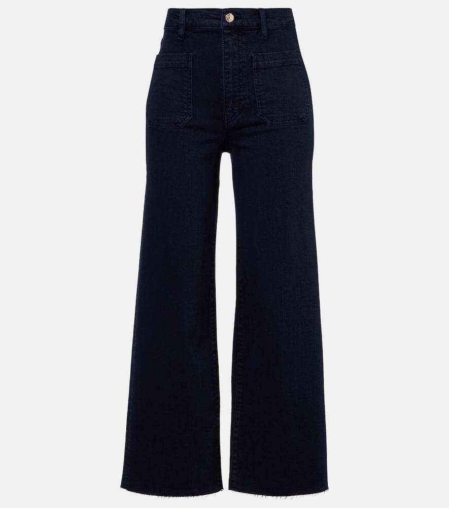 frame anchor high-rise ankle wide-leg jeans