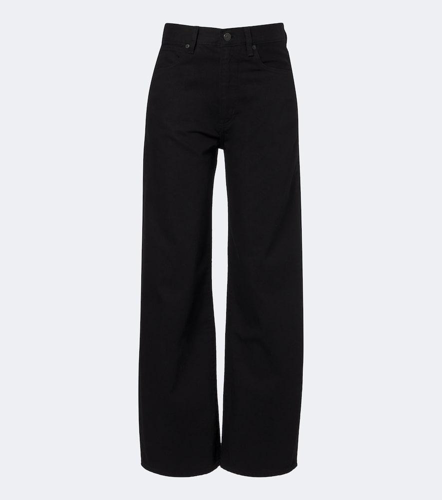 frame bow barrel-leg jeans