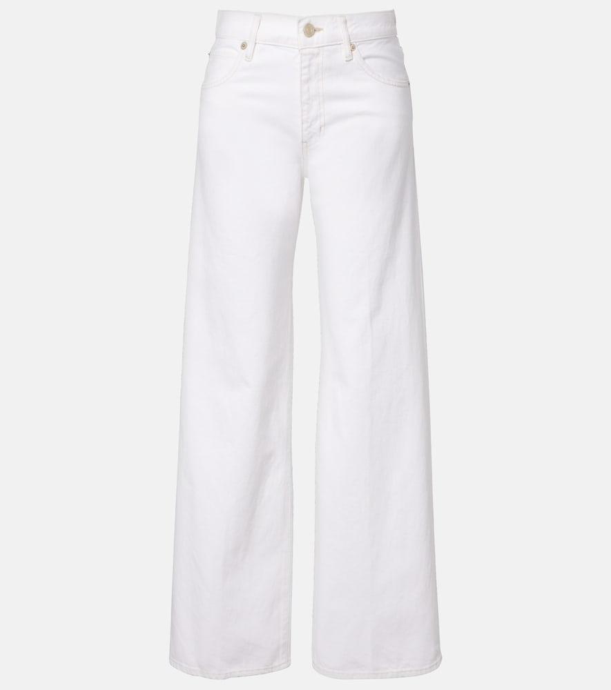 frame bubble mid-rise wide-leg jeans